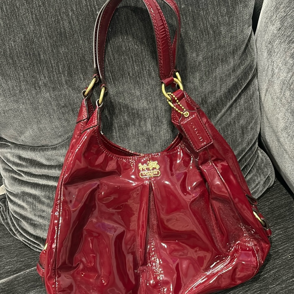 Gorgeous red patent leather Coach bag